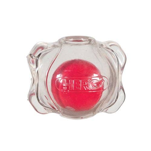 Hero Squeakables Amazing Bone Ball - Clear/ Red