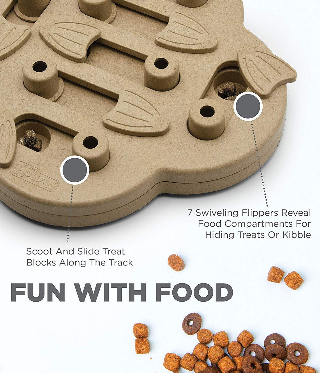 Dog Hide N' Slide Interactive Treat Puzzle - Tan