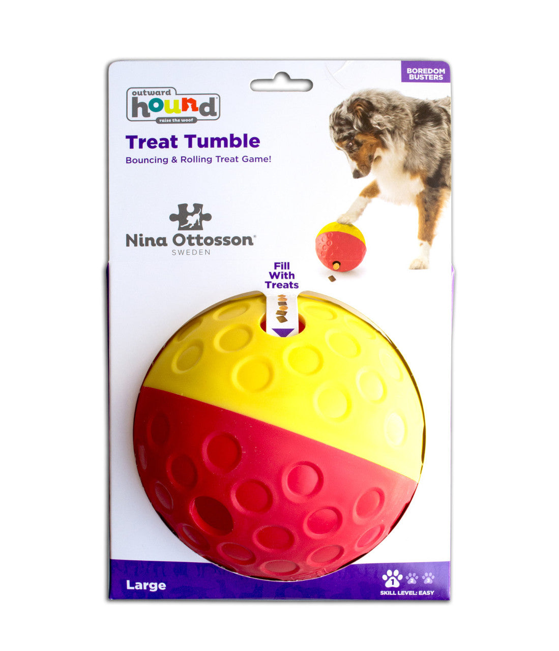 Nina Ottosson Treat Tumble Interactive Puzzle Dog Toy - Red - Large