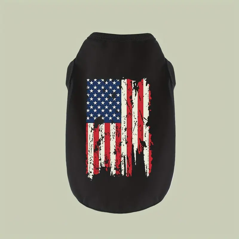 American Flag Shredded Dog Tee