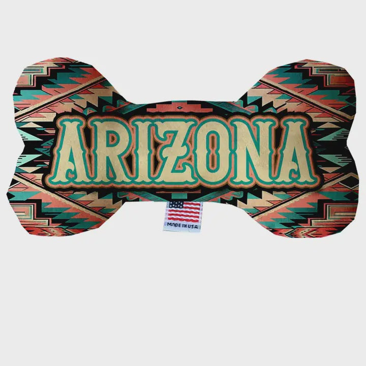Arizona Peach Aztec Bone Dog Toy