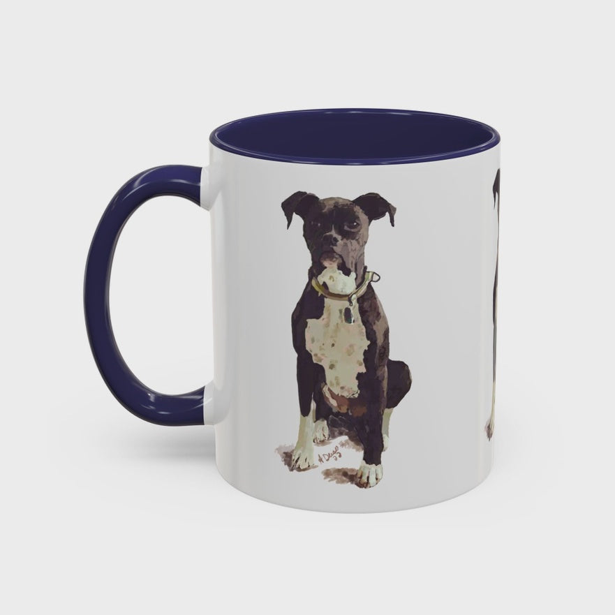 Boxer Dog Two Tone Coffee Mug (11oz & 15oz)