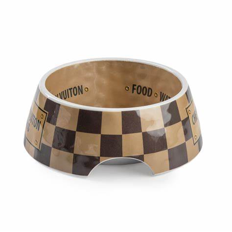 Checker Chewy Vuiton Dog Bowls