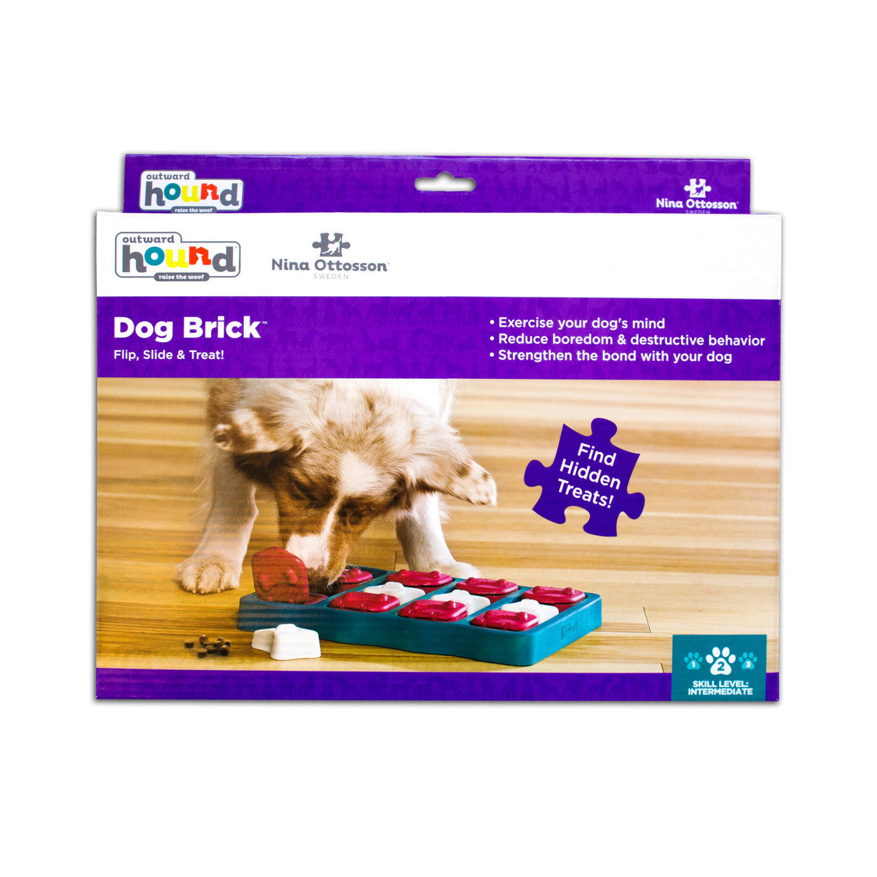 Dog Brick Interactive Treat Puzzle Dog Toy - Level 2 & 3