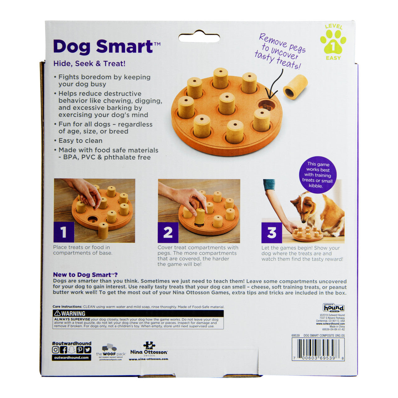 Dog Smart Composite Interactive Treat Puzzle Dog Toy - Orange