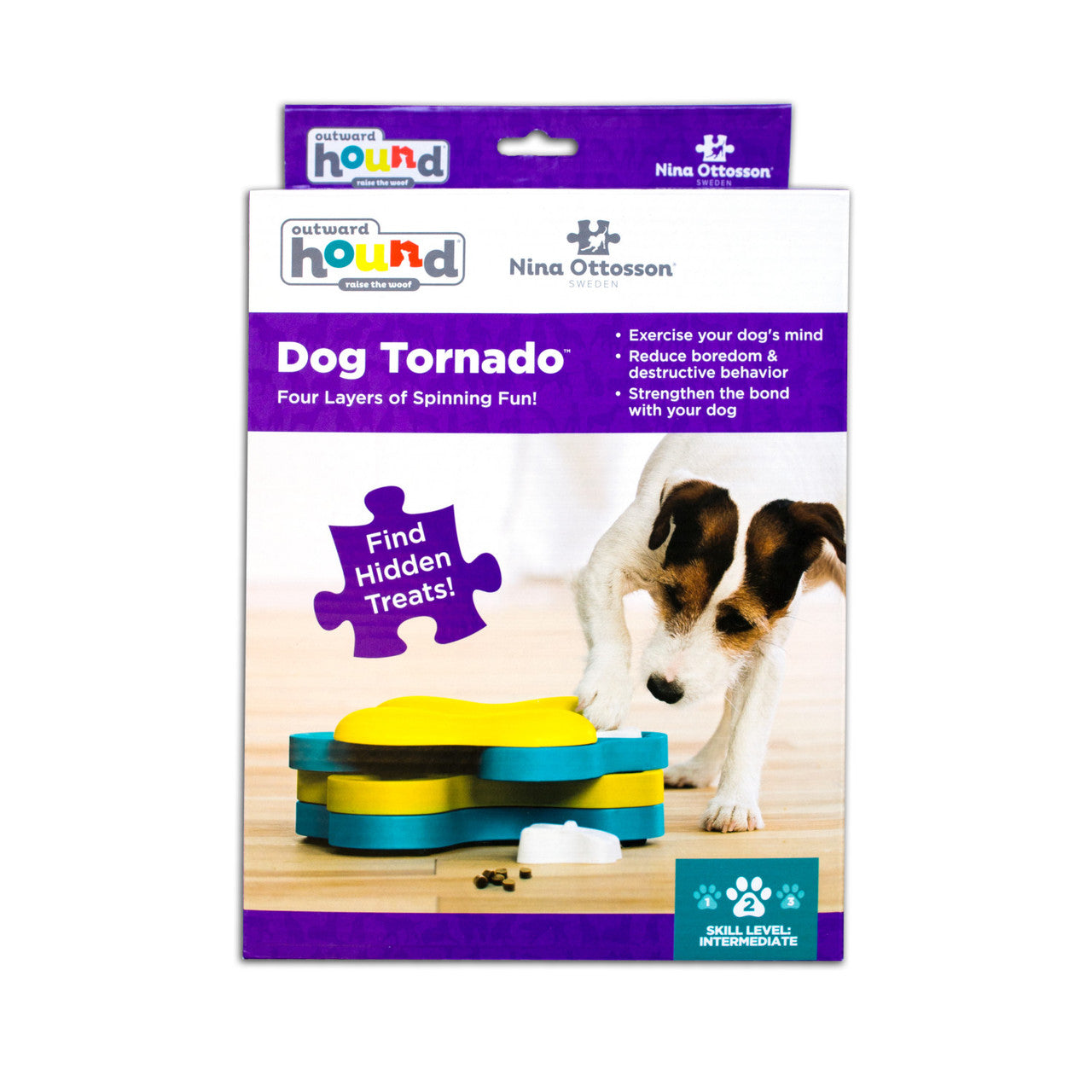 Dog Tornado Interactive Treat Puzzle Dog Toy - Blue