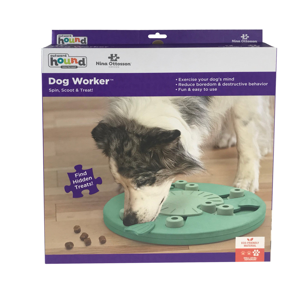 Dog Worker Interactive Treat Puzzle Dog Toy - Green