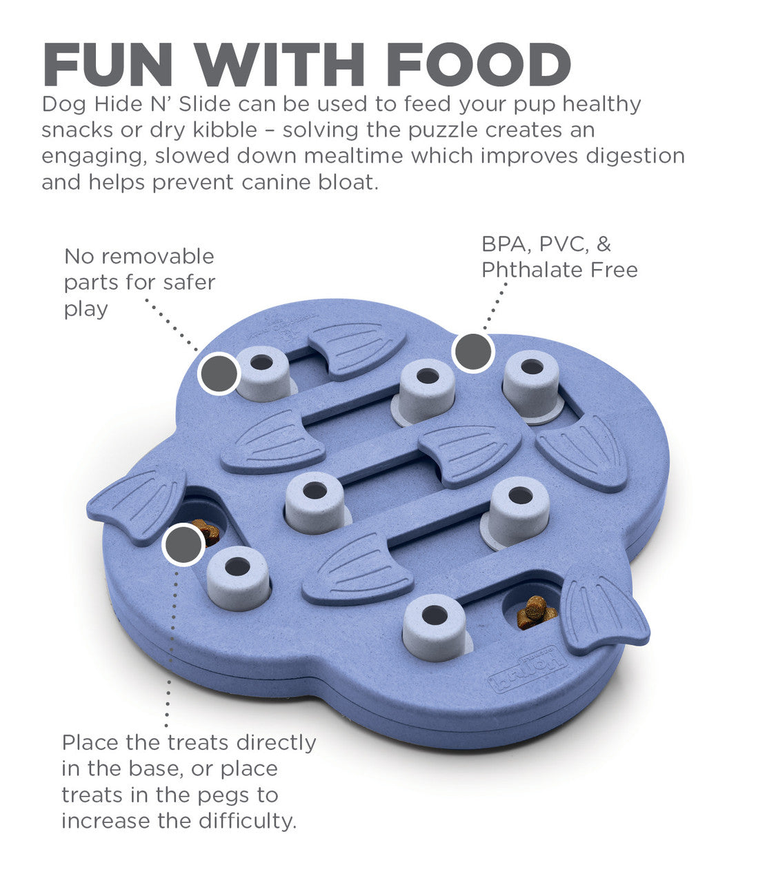 Dog Hide N' Slide Interactive Treat Puzzle Dog Toy - Purple