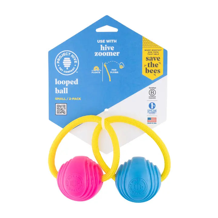 Looped Ball - 2-pack - Pink & Blue Tug & Fetch Toys