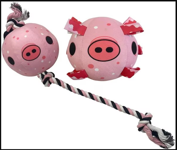 Dog Ball Rope - Tug a Piggy