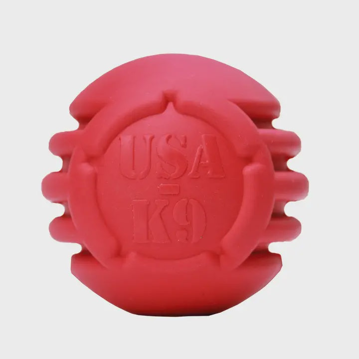 USA-K9 Stars and Stripes Ball - Retrieving Toy - Large - Red