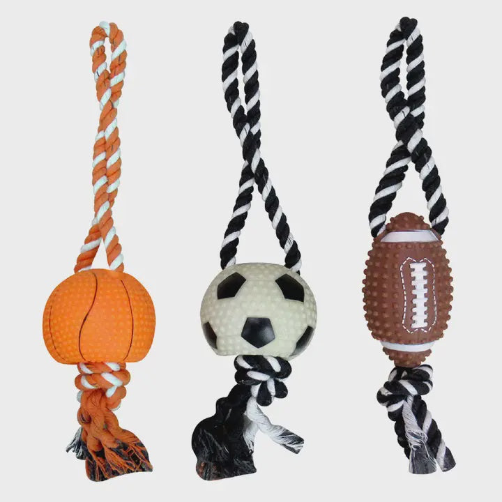 17" Dog Rope & Sports Balls