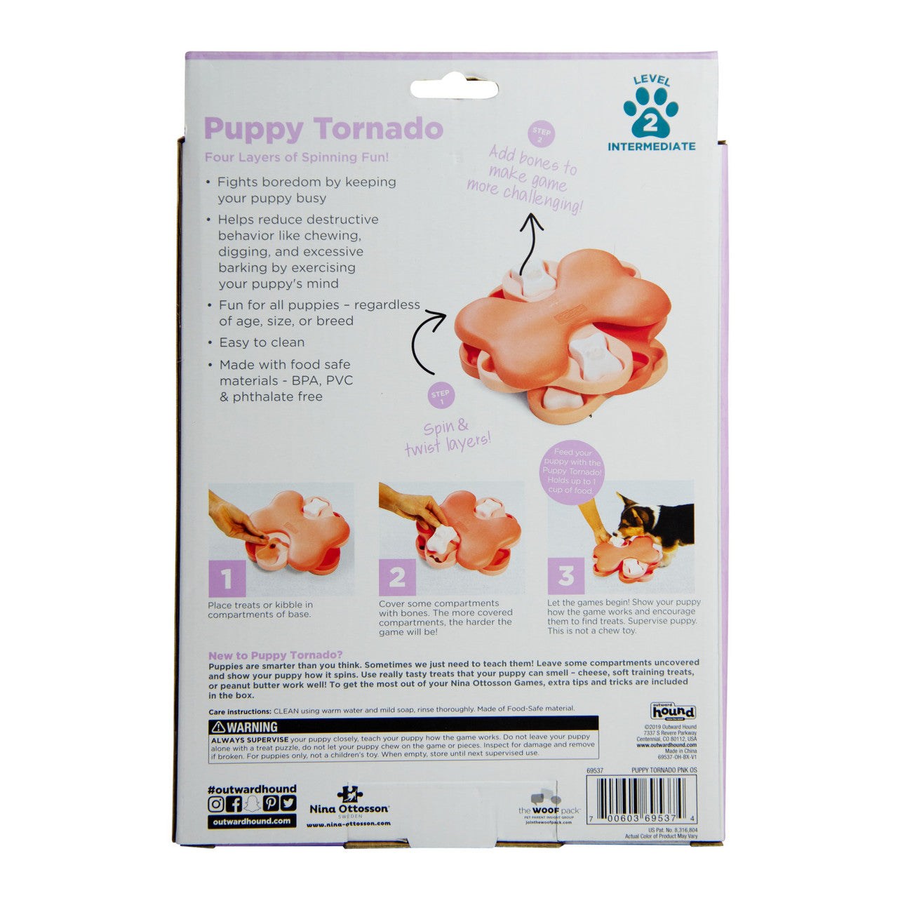 Puppy Tornado Interactive Treat Puzzle Dog Toy