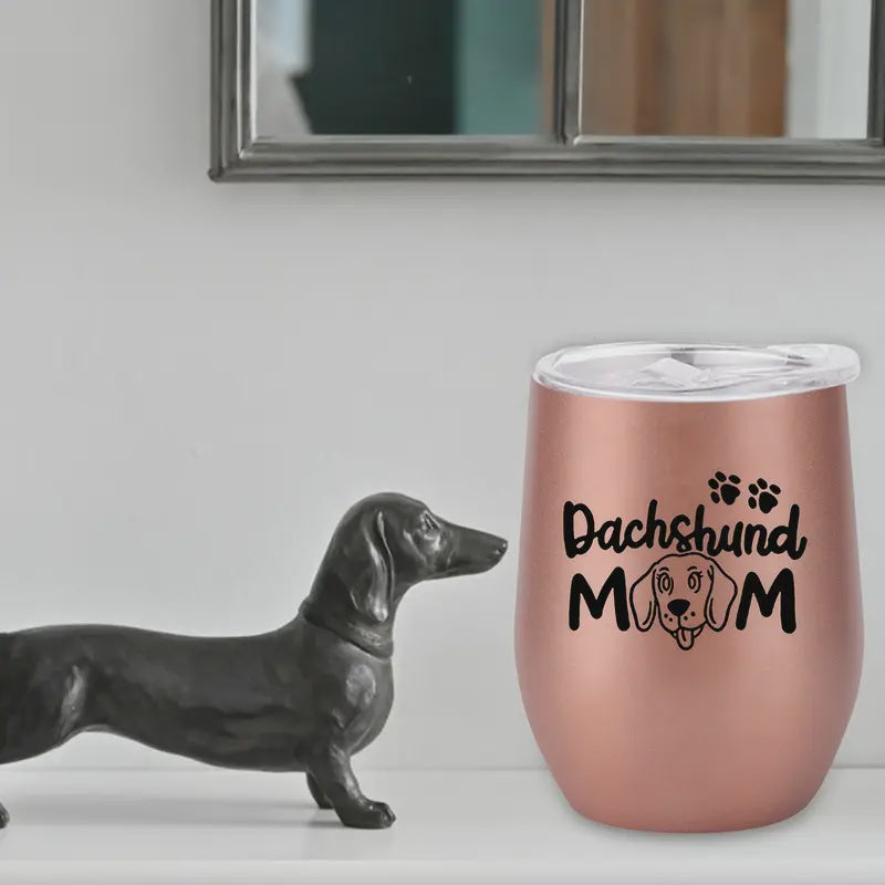 12 oz SS Insulated Wine Tumbler - Dachshund Mom