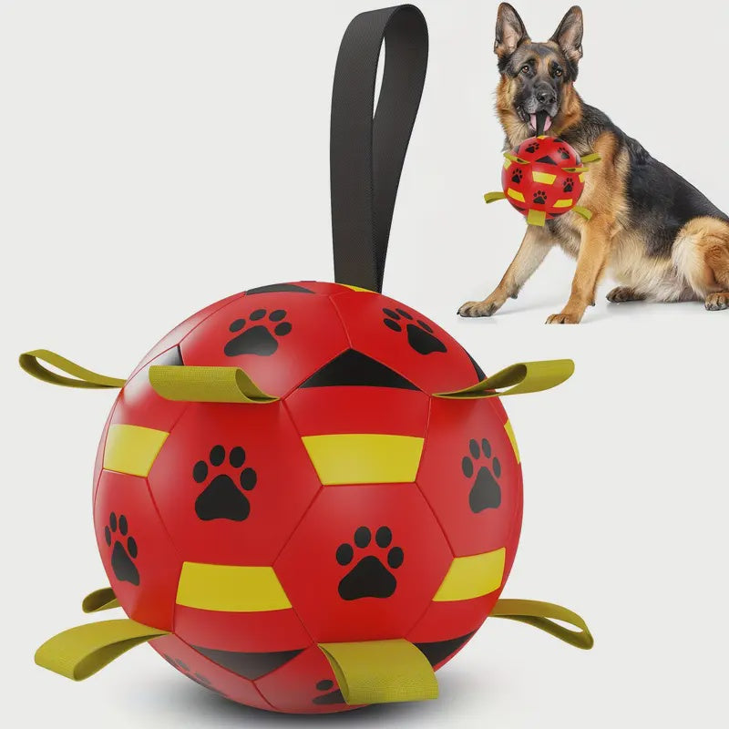 Soccer Ball with Tug Tags - Red Black Yellow