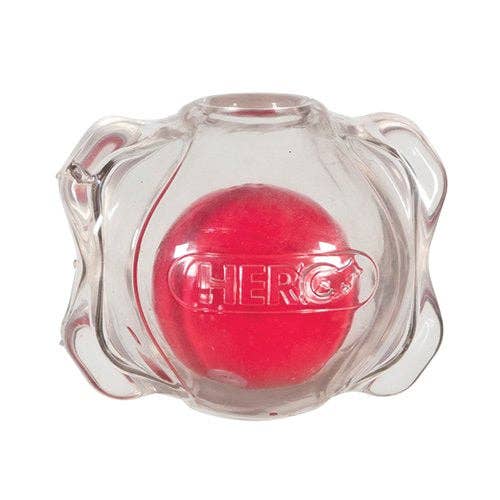 Hero Squeakables Amazing Bone Ball - Clear/ Red