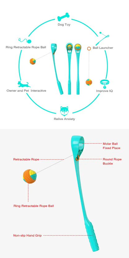 Ball Launcher - Blue - Retractable