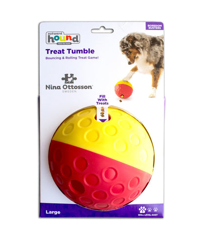 Treat Tumble Interactive Puzzle Dog Toy - Red - Large