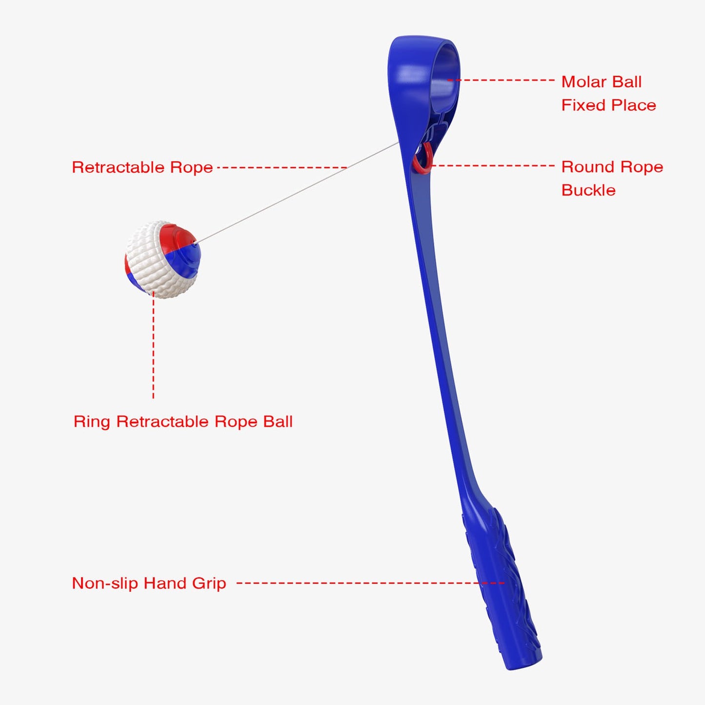Ball Launcher - Blue - Retractable