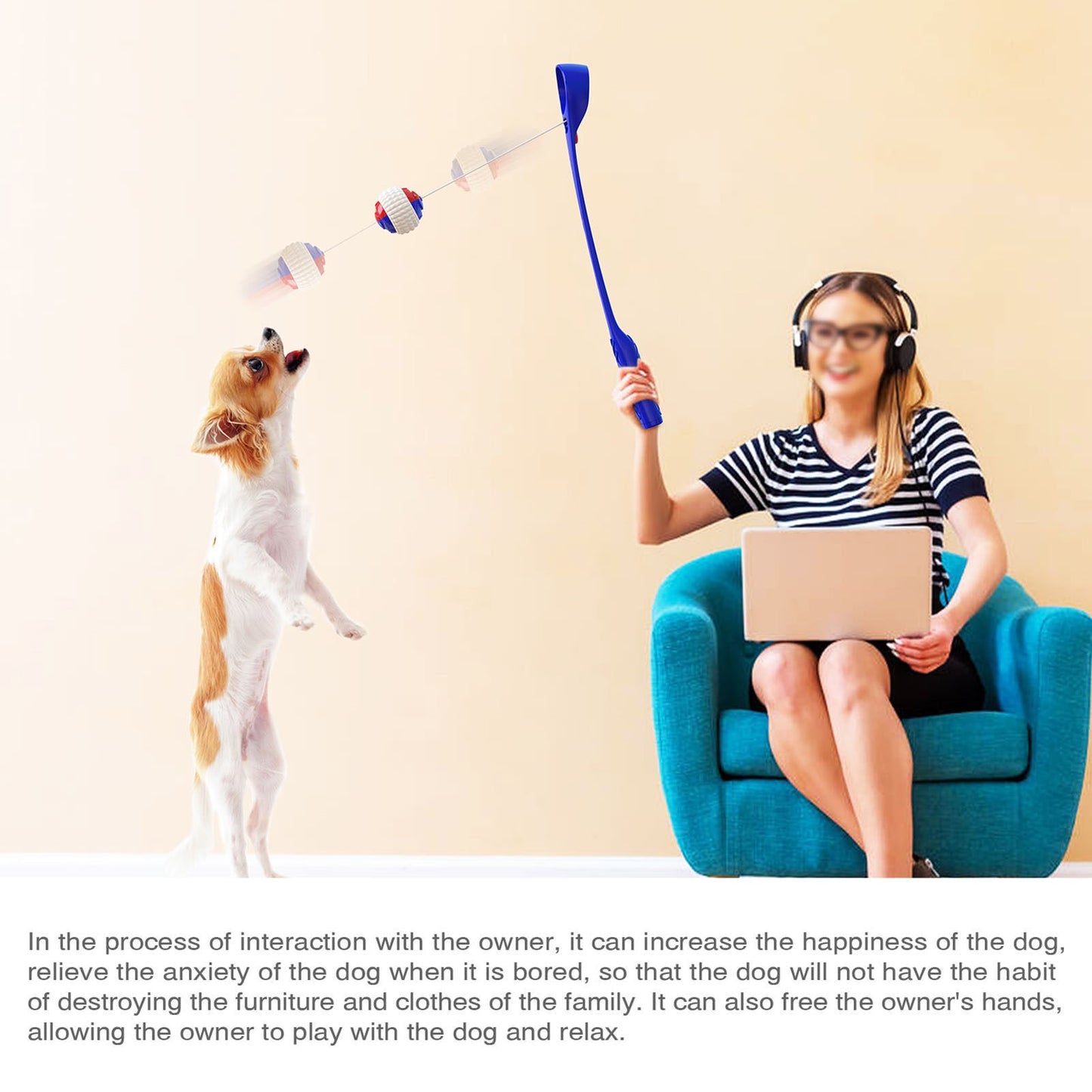 Ball Launcher - Blue - Retractable