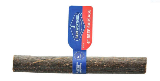 Barkworthies Beef Sausage - 6 inch Rawhide Alternative