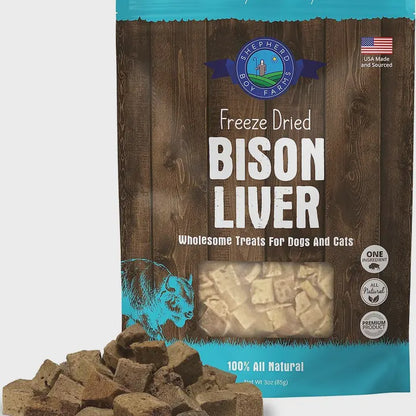 Freeze Dried Bison Liver Dog Treats - USA