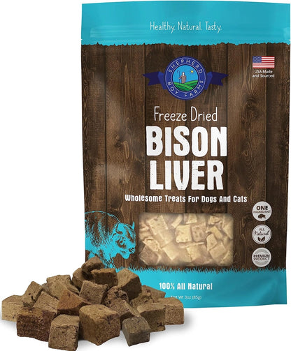 Freeze Dried Bison Liver Dog Treats - USA