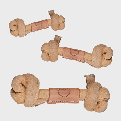 Huggle Hide Natural Leather Knotted Bone
