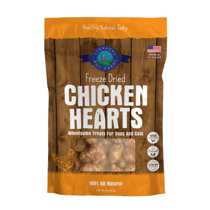 Freeze Dried Chicken Heart Dog Treats - USA