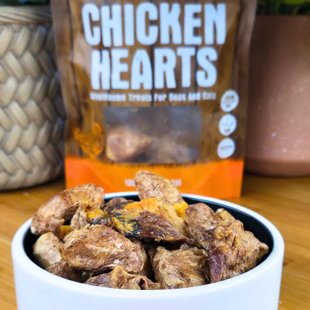 Freeze Dried Chicken Heart Dog Treats - USA