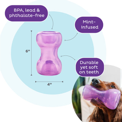 Double Snoop Interactive Treat Stuffer Dog Toy, Purple