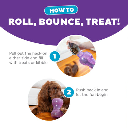 Double Snoop Interactive Treat Stuffer Dog Toy, Purple