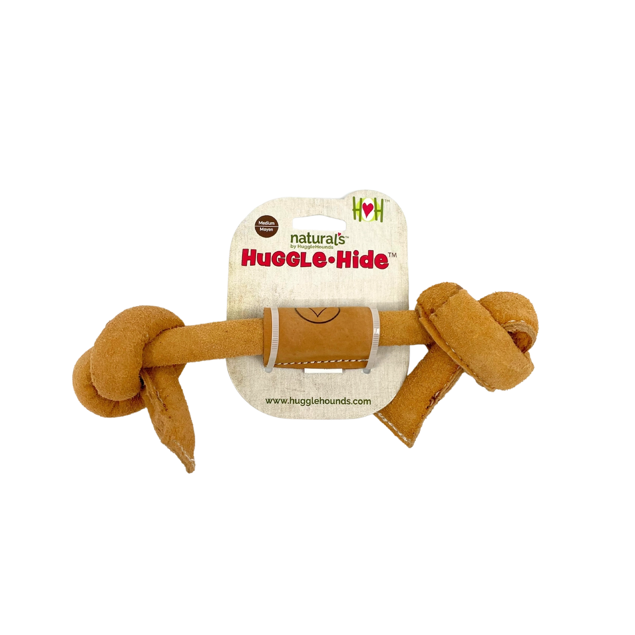 Huggle Hide Natural Leather Knotted Bone