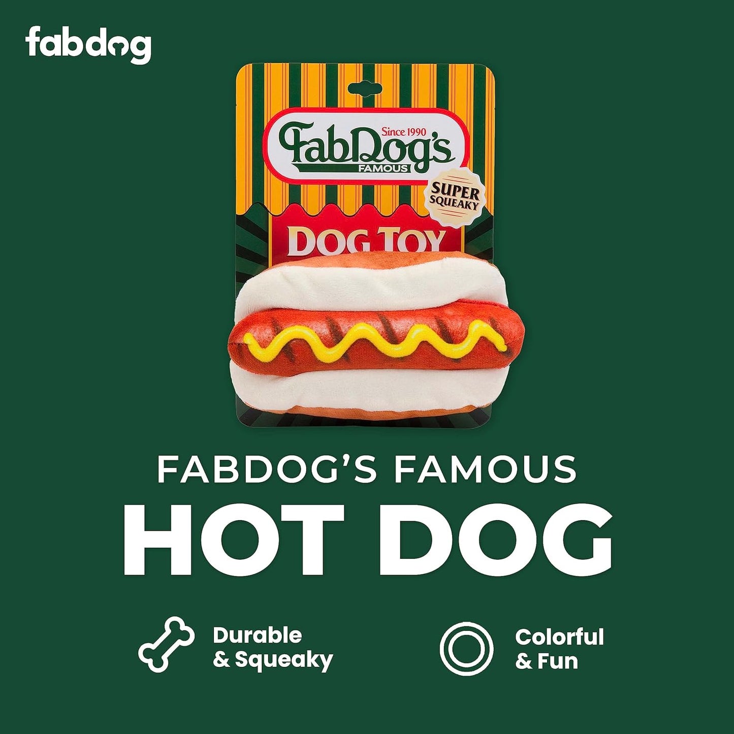 Hot Dog Squeaker Dog Toy