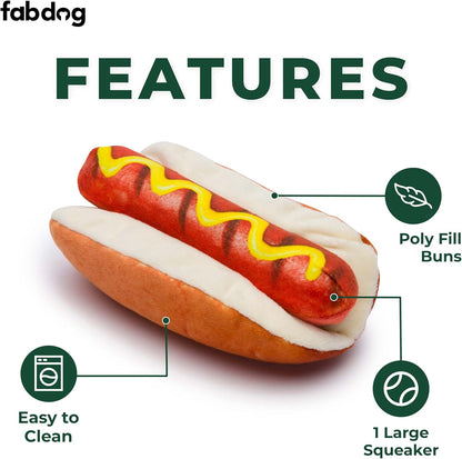 Hot Dog Squeaker Dog Toy