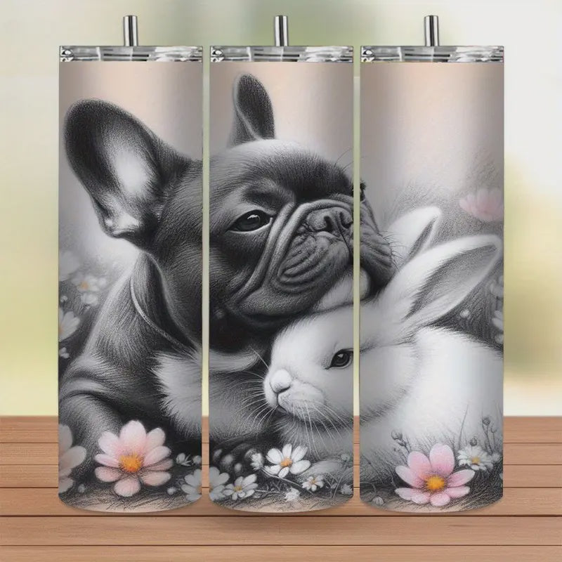 20 oz Insulated SS Tumbler - Frenchie & Bunny