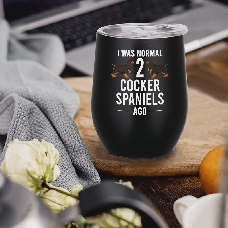12 oz Insulated Wine Tumbler - Cocker Spaniels