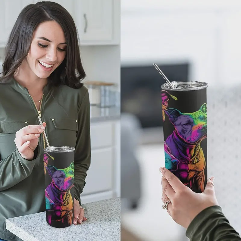 20 oz Pitbull Insulated SS Tumbler - Glows!